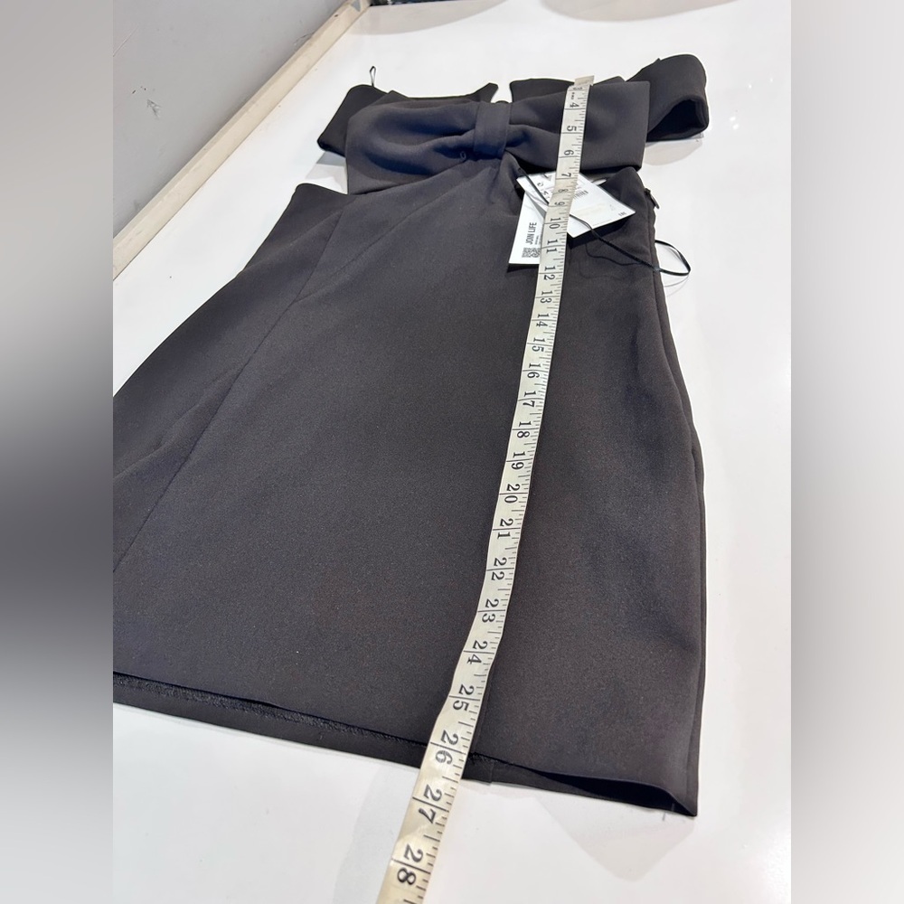Zara Strapless Black Dress with Bow - Picture 10 of 16